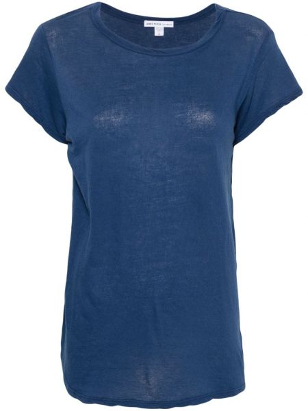 Kokvilnas t-krekls James Perse zils