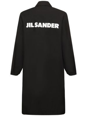 Βαμβακερός μπουφάν παρκά με σχέδιο Jil Sander μαύρο