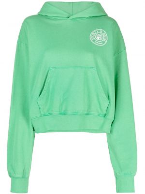 Hoodie con stampa in jersey Sporty & Rich verde