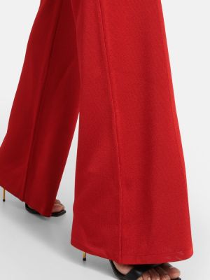 Pantaloni a vita alta Balmain rosso