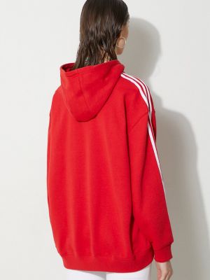Kapucnis csíkos felső Adidas Originals piros