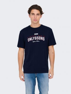 Marškinėliai Only & Sons mėlyna