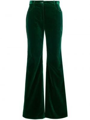 Pantaloni din velur Alberta Ferretti verde