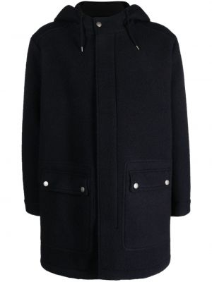 Kabát s kapucňou A.p.c. modrá