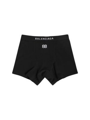 Shorts de sport en coton en jersey Balenciaga noir