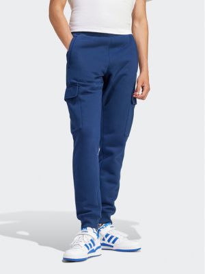 Sportinės kelnes slim fit Adidas mėlyna