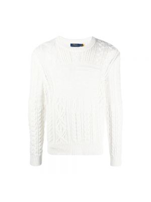 Sweter z siateczką Polo Ralph Lauren biały