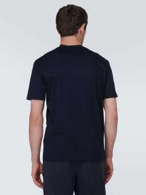 Camiseta de algodón de tela jersey Giorgio Armani azul