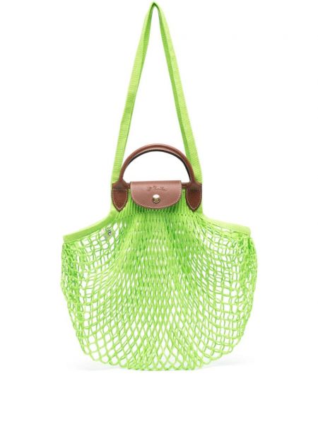 Mrežasta torba za preko ramena Longchamp zelena