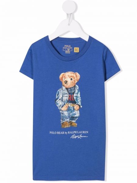 T-shirt för tjejer Ralph Lauren Kids blå