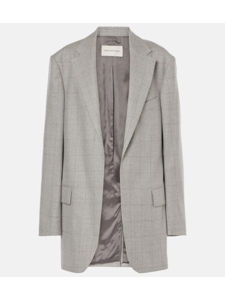 Ull lang blazer Dries Van Noten grå