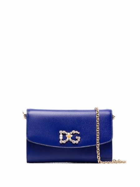 Bolsa con apliques de cristal Dolce & Gabbana azul