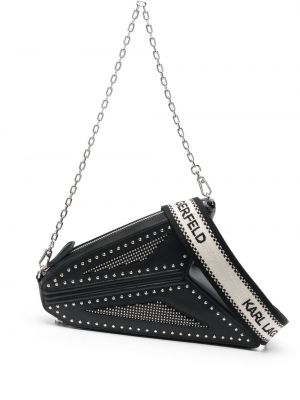 Kožená kabelka s cvočkami Karl Lagerfeld