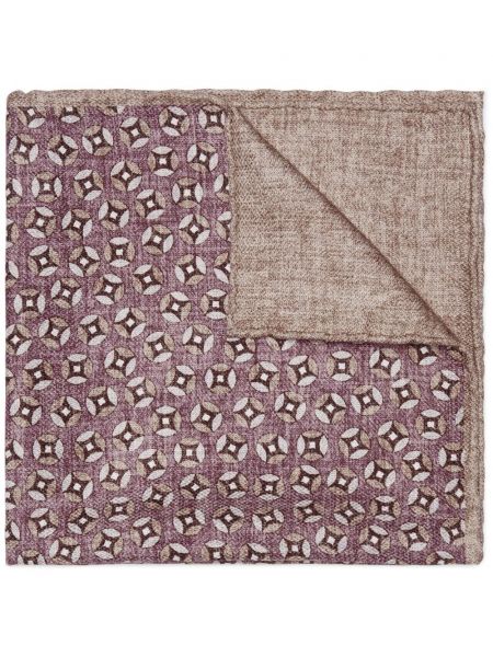 Fular de mătase cu imprimeu geometric cu buzunare Brunello Cucinelli