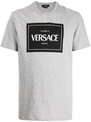Camiseta con estampado Versace gris