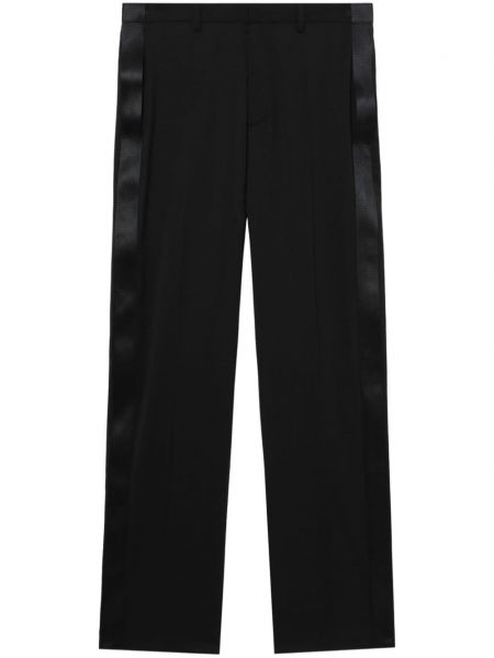 Vlněné saténové kalhoty Helmut Lang černé
