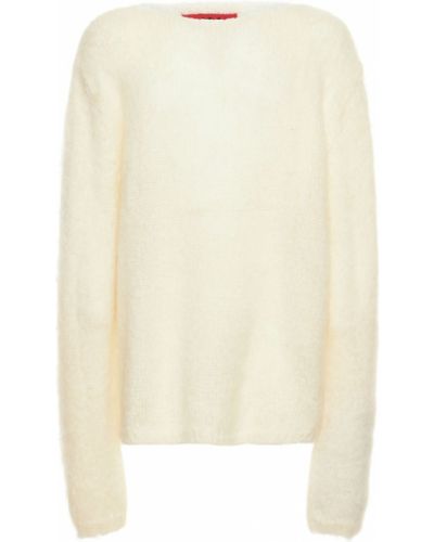 Oversize пуловер от мохер 424 бяло