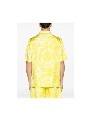 Jedwabna koszula Versace żółta
