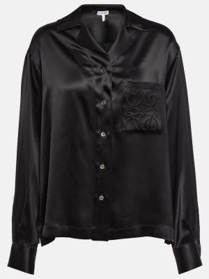 Svilena košulja Loewe crna