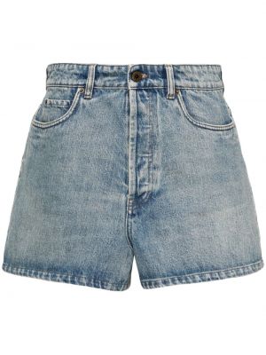 Shorts en jean taille haute Miu Miu bleu
