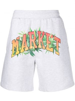 Kalhoty s potiskem Market šedé