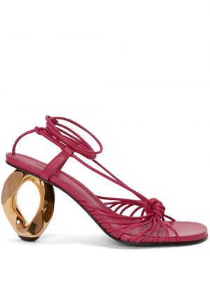 Leder sandale mit absatz Jw Anderson pink