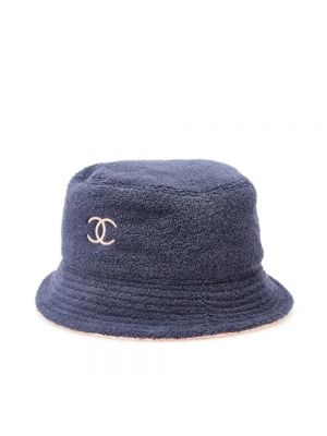 Czapka bawełniana Chanel Vintage niebieska