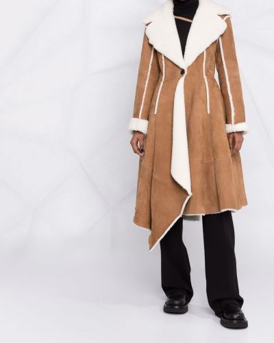 Asimetriškas paltas Alexander Mcqueen ruda