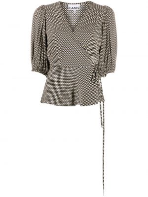 Blusa con escote v Ganni