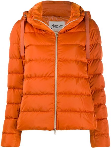 Péřová bunda na zip Herno oranžová