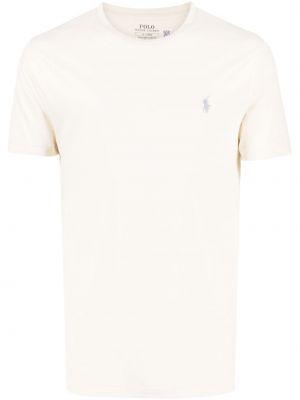 T-shirt brodé en coton à carreaux Polo Ralph Lauren blanc