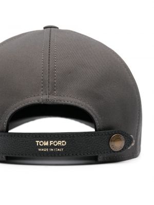 Haftowana czapka z daszkiem Tom Ford szara