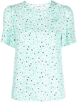 Svilena majica s cvetličnim vzorcem s potiskom P.a.r.o.s.h.