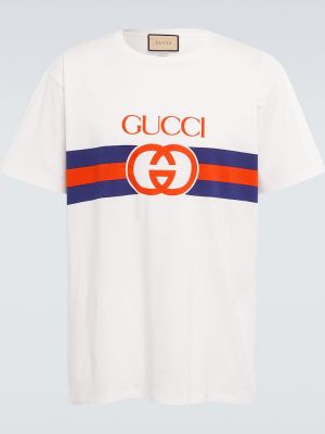 Puuvillased t-särk Gucci valge