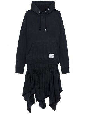 Asymetrické šaty s kapucí Maison Mihara Yasuhiro černé