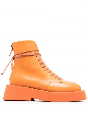 Čipkované šnurovacie členkové topánky Marsèll oranžová