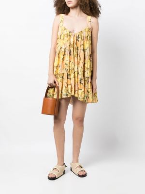 Sukienka w kwiatki z nadrukiem Acler żółta