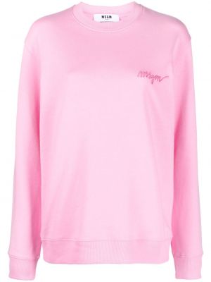 Sweatshirt mit stickerei aus baumwoll Msgm pink