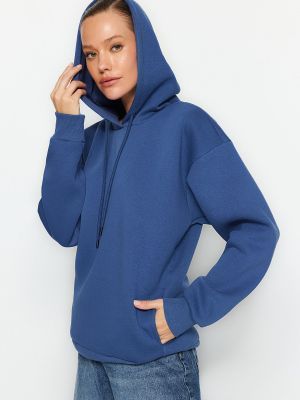 Pletena hoodie s kapuljačom od flisa s džepovima Trendyol