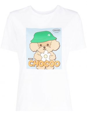 T-shirt con stampa Chocoolate bianco