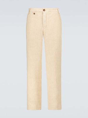 Pantaloni chino di lino di cotone King & Tuckfield beige
