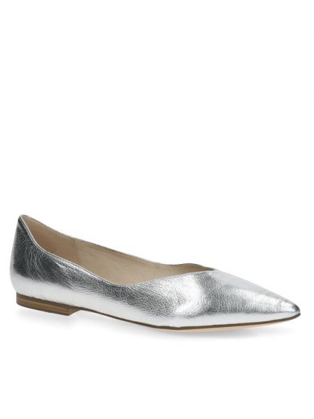 Balerina cipők Caprice ezüstszínű