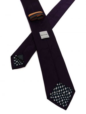 Hedvábná kravata s výšivkou Paul Smith fialová