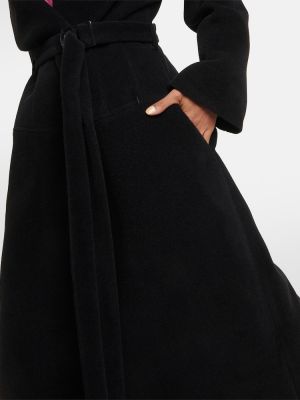 Vlnený kabát z alpaky Tom Ford čierna
