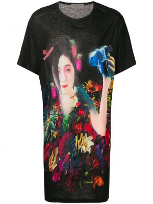 Oversize t-krekls ar apdruku Yohji Yamamoto melns