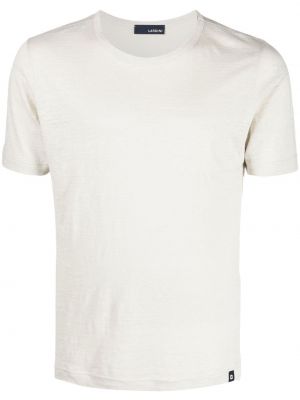 Ľanové tričko Lardini biela