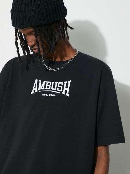 Хлопковая футболка с принтом Ambush черная