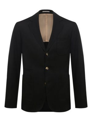 Шерстяной пиджак Brunello Cucinelli черный