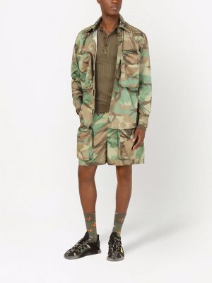 Shorts cargo à imprimé à imprimé camouflage Dolce & Gabbana vert