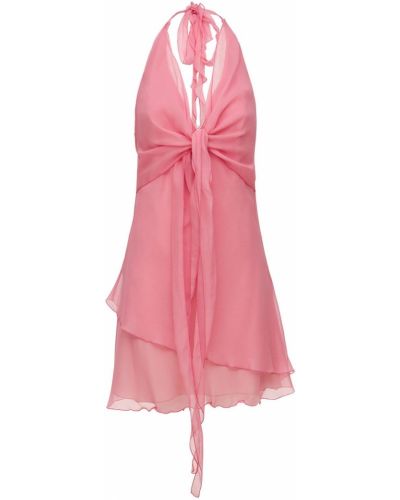 Шовкове плаття міні Blumarine, рожеве